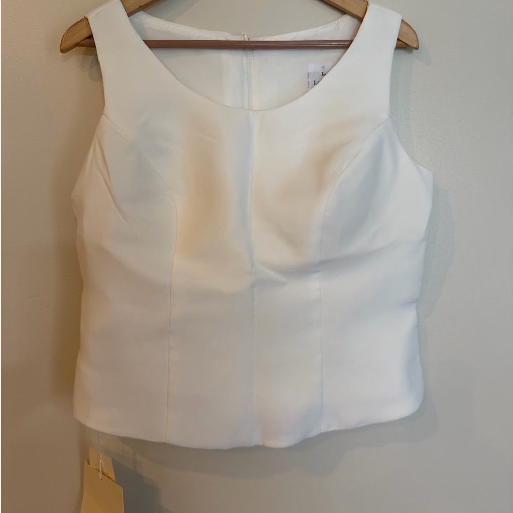 Women's White Scoop Neck Wedding Top